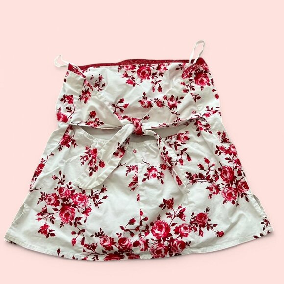 Vintage Charlotte Russe white and red lace trim bust strapless top with back tie - Picture 3 of 4